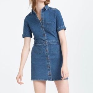 ZARA Short Denim Dress Size M
